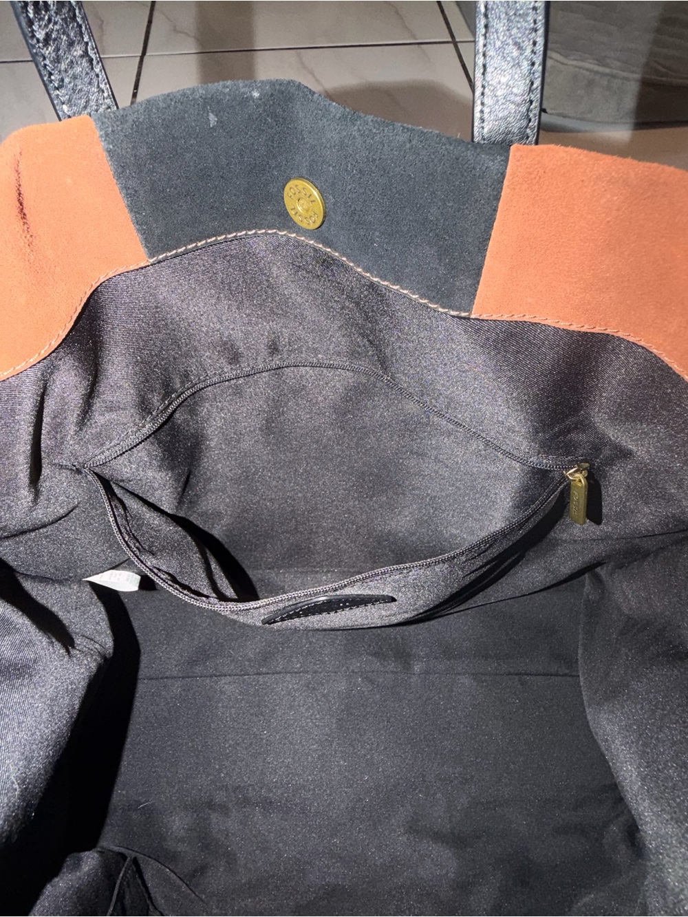 Fossil Carmen Leather & Suede Tote Bag - Picture 15 of 16